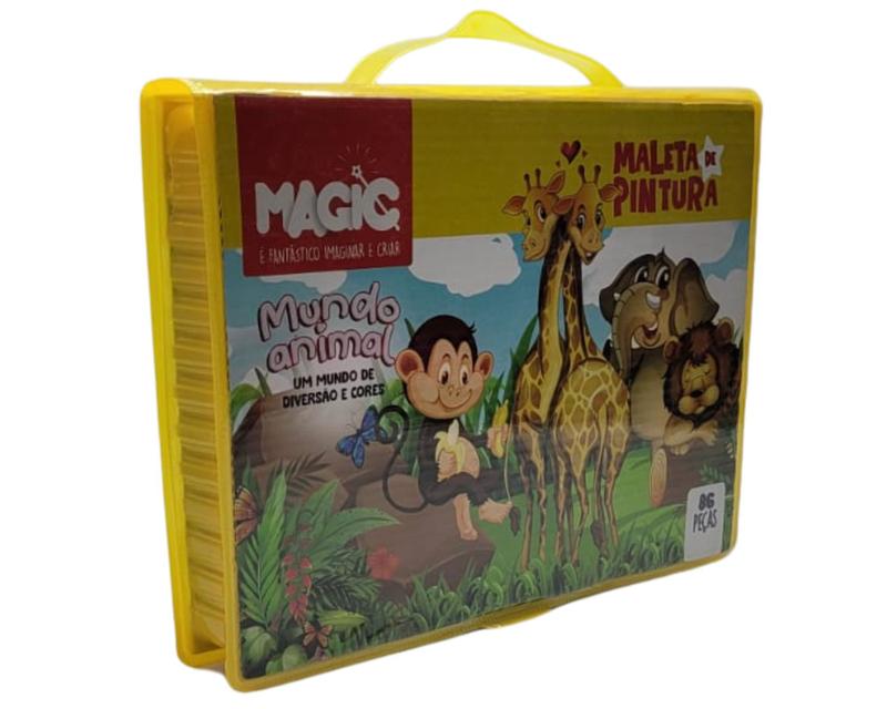 Kit Escolar Completo 86 Peças Maleta Pintura Colorido +3 anos